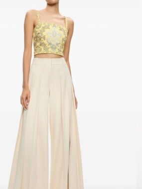 Alice + Olivia Sasha Lace-Up Back Cropped Top Size 4 NWT